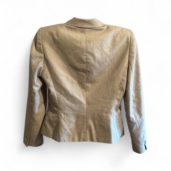 KASPER Womens Career Blazer Jacket Tan Lined Professional Size 8 - Picture 2 of 5